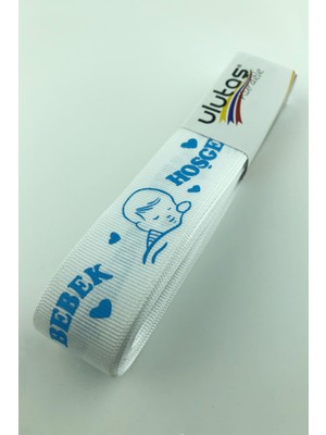 2.5 cm Hoşgeldin Bebeğim Baskılı Grogren Kurdele