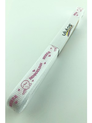 Bebe Pembe Bebek Ayağı Figür Baskılı Grogren Kurdele 1,5 cm