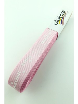 Bebe Pembe Hoşgeldin Bebeğim Baskılı Grogren Kurdele 1,5 cm