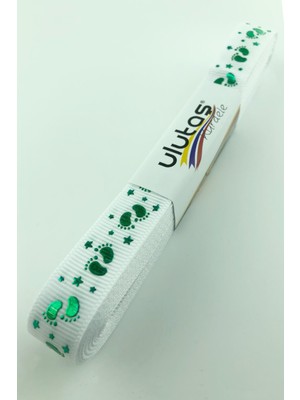 Bebek Ayağı Figür Baskılı Grogren Kurdele