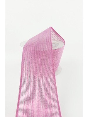 Fuşya Keten Efektli Kurdele 6 cm 10 mt