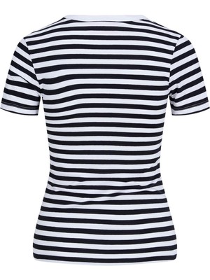 Jack & Jones 12249830 Jxgigi Str Ss Stripe Tee Jrs Sn Kadın Tişört