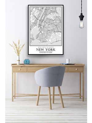 Hari Tasarım New York Şehir Haritası Çerçevesiz Poster-Harita Sanatı, Map Art Design