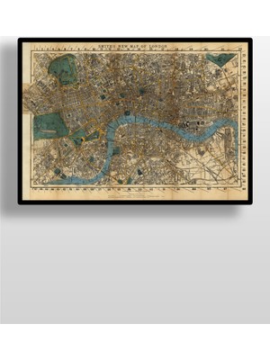 Hari Tasarım 1860 Londra Haritası Çerçevesiz Poster, Tarihi Harita, Harita Sanatı, Map Art Design