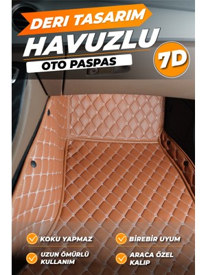 Stiloto Fiat Linea (2007-2014) Uyumlu Özel Dikim Deri 7d Havuzlu Paspas