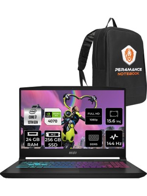 MSI Katana 15 i7 13620H RTX 4070 8GB 24GB RAM 256GB SSD 15.6" FHD 144Hz FreeDOS B13VGK2023XTRP311 Gaming Laptop + Per4 Çanta