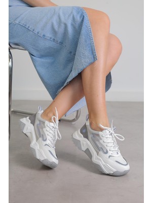 Stil Durağı LARGO MODEL 5 CM TABANLI YENİ SEZON SNEAKARS SPOR AYAKKABI BEY.GRI