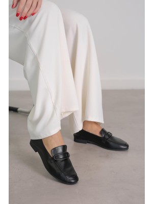 Stil Durağı PİLLOW MODEL GERÇEK ORJİNAL DERİ BABET LOAFER SIYAH