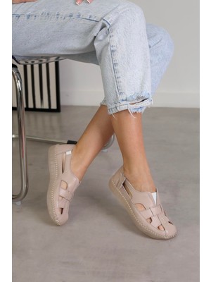 Stil Durağı SY73 MODEL 3 CM TABANLI ORTAPEDİK TABANLI %100 ORJİNAL DERİ AYAKKABI BABET NUT