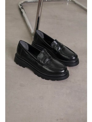 Stil Durağı FN65 MODEL 3 CM TABANLI LOAFER BABET SIY.KIRISK