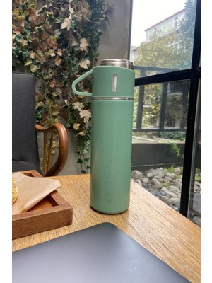 Birdiejay Mıldra Thermos Açık Turkuaz Çelik Bardaklı Termos