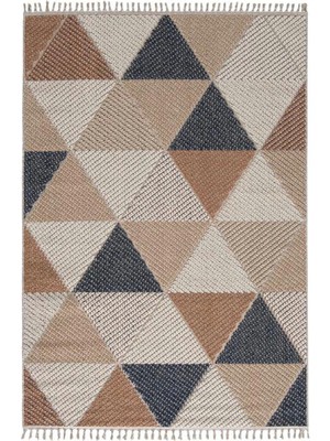 Çok Renkli Bukle Iskandinav Halı - Geometrik Desenli Dekoratif Salon Halısı - Hoom Rugs Bukle 1405