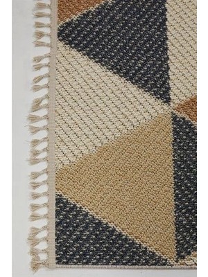 Çok Renkli Bukle Iskandinav Halı - Geometrik Desenli Dekoratif Salon Halısı - Hoom Rugs Bukle 1405