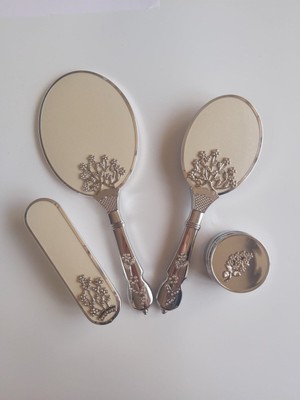 Sky Up Kırık Beyaz Gelin Bohçası Ayna Tarak Set Takım / Çeyizlik