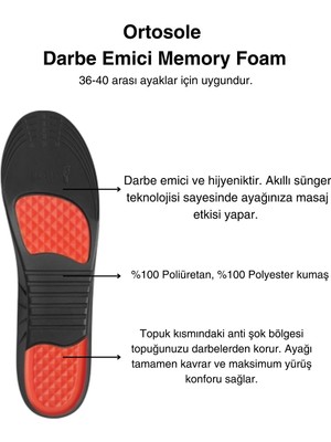 Letoon Letoon Kadın Ortosole  Darbe Emici Memory Foam Tabanlık