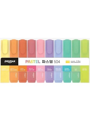 Penmax Pastel Renk Işaretleme Kalemi 10'lu Set