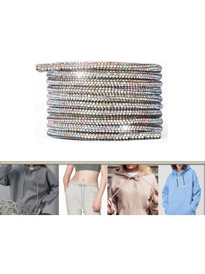 Airyfoot Parlak Kristal Taşlı Eşofman ve Sweatshirt Kapüşon Ipi Taşlı Ip 110CM