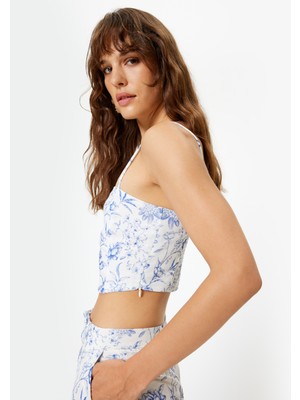 Koton x Melis Ağazat - Ince Askılı Çiçekli Büstiyer Slim Fit Astarlı