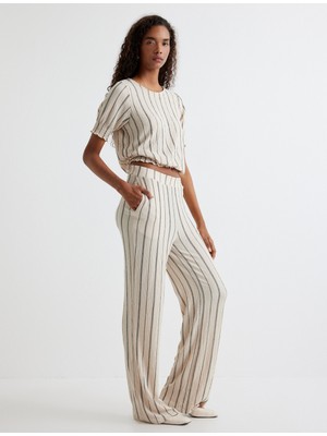 Koton Bol Paça Pantolon Cepli Dokulu Standart Bel