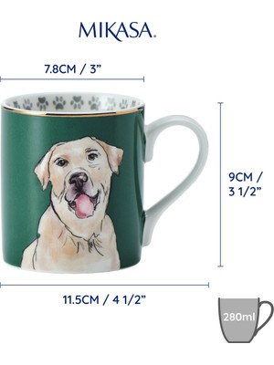 Mikasa Fine China 280ML Düz Taraflı Kupa Labrador