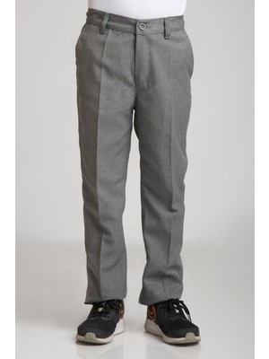 Erkek Likralı Kumaş Esnek Beli Lastikli Cepli Okul Pantolonu