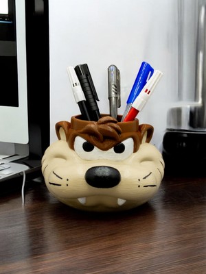 MegArt3D Tazmanya Canavarı Kalemlik Sevimli Kahramanlar Kalemlikleri Masaüstü Kalemlik