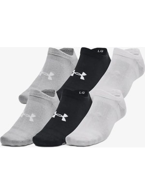 Under Armour Essential No Show 6pk Unisex Siyah Çorap 1382611-002