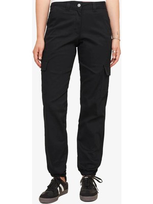 Jjxx Jxkendal Kadın Siyah Kargo Pantolon XS Normal Kalıp Dayanıklı Dokuma Kumaş 12259034-BLACK