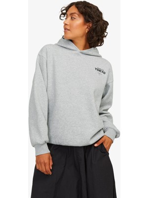 Jjxx Jxnelly Kadın Gri Sweatshirt 12260618-LIGHTGREYMELANGE