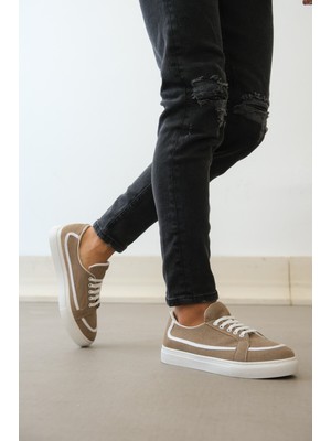 Boa Boa Ba0351 Boa Bağcıklı Deri Tozu Günlük Vizon Renk Spor Ayakkabı