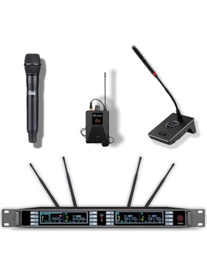 Camimarket C-444 4 Kanal UHF Mikrofon Alıcısı ve 3 Mikrofonlu Set