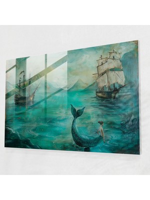 Painted Anarchy Ön Raphael Kardeşliği Cam Baskı - Rüya Gibi Deniz Kızı Deniz Manzarası - Ön Rafael Kardeşliği, Deniz Kızları, Kaprisli, Ruhani, 45X30