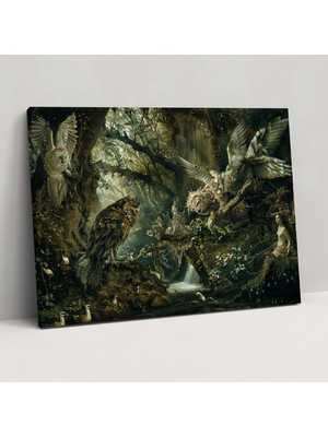 Painted Anarchy Ön Rafaelci Kardeşlik Duvar Dekorasyonu - Mistik Ormandaki Efsanevi Yaratıklar Kanvas Tablo - Ön Rafaelci Kardeşlik, Ev Dekorasyonu, Kanvas Tablo, Kanvas Tablo, 50X30