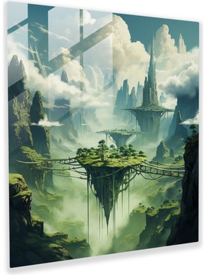 Painted Anarchy Rüya Gibi Yosun Cam Duvar Sanatı - Yosun, Yosun, Rüya Gibi Gökyüzü, Gerçeklik ve Arasındaki Sınırları Bulanıklaştırma, 30X30