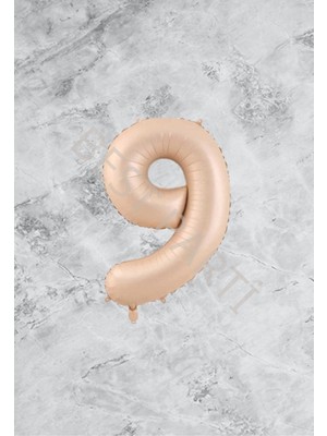 Bal10 Dünyası Kum Beji Rakam Folyo Balon 9