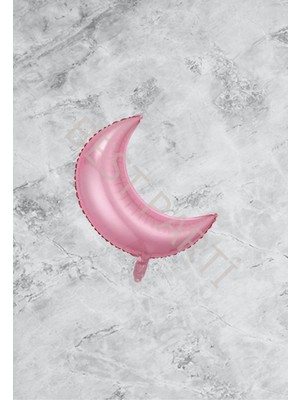 Best Parti Pembe Renk Ay Şeklinde Folyo Balon 45X38 cm