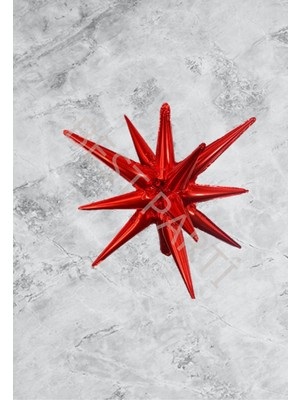 Rönesans Parti Kırmızı Renk Kutup Yıldızı Folyo Balon 60 cm