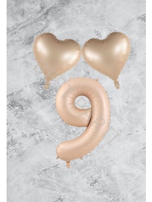 Best Parti Kum Beji Kalp Rakam Folyo Balon Seti Yaş 9