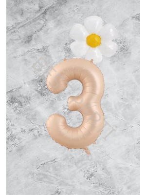 Rönesans Parti Kum Beji Rakam Papatya Folyo Balon Seti Yaş 3