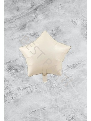 Rönesans Parti Krem Renk Yıldız Folyo Balon 45 cm 1 Adet