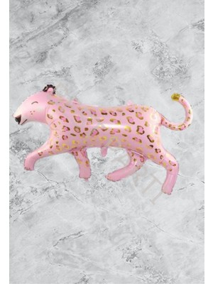 Rönesans Parti Leopar Folyo Balon Pembe Renk 118X79 cm