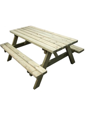 Iahşap Bank Ahşap Yemek Masası Piknik Masası 70X150 cm