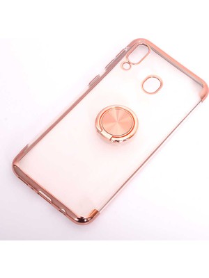 ZORE Galaxy M20 Kılıf Zore Gess Kenarları Renkli Yüzük Aparatlı Kılıf