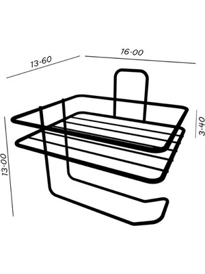 Emkatex Yapışkanlı Tuvalet Kağıtlığı Tutacağı Askısı Mat Siyah Metal Tuvalet Kağıtlık