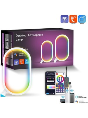 Flexible1 Akıllı Yaratıcı Masa Lambası Rgb Senfoni Masaüstü Atmosferi Lambası Masaüstü Dekorasyonu (Yurt Dışından)