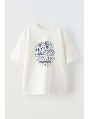 Youwinner Speed King Tasarım Baskılı Pamuk Beyaz Oversize T-Shirt