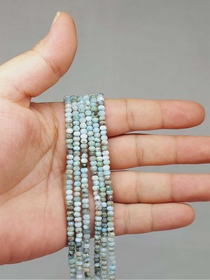 Yaşam Tohumu Bileklik Boy Larimar Taşı Dizi 2.5*3.5mm (51218) Yarım Dizi (17CM Uzunluğundadır)