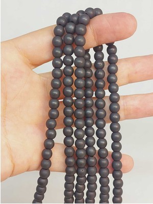 Yaşam Tohumu Bileklik Boy Hematit Taşı Yarım Dizi 6mm (48122) (18CM Uzunluğundadır)