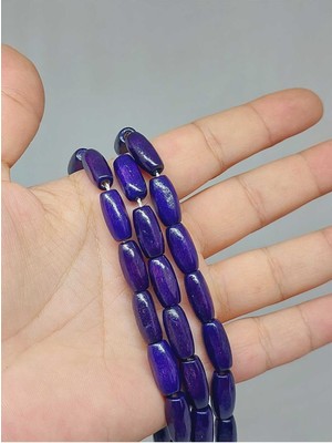 Yaşam Tohumu Bileklik Boy Yarım Dizi Ahşap Silindir Kesim 7*14MM Mor (51426) (18CM Uzunluğundadır)