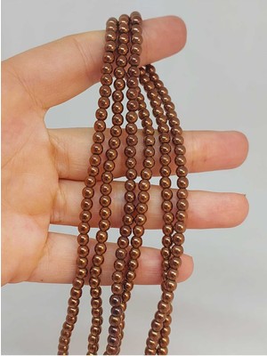 Yaşam Tohumu Bileklik Boy Hematit Taşı Yarım Dizi 4mm (48180) (18CM Uzunluğundadır)